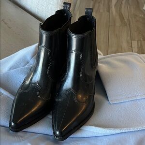 Sam Edelman Glossy Black Ankle Booties